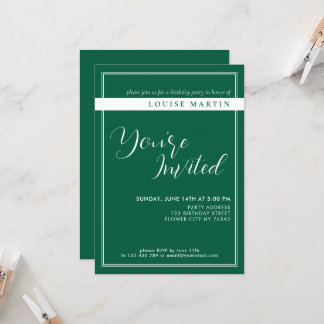 Invitation d'anniversaire très verte