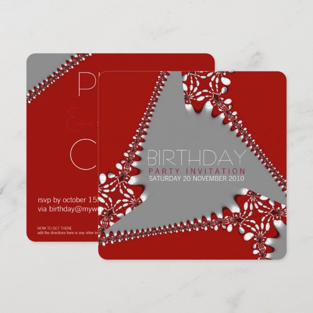 Invitation d'anniversaire triAbstraite (Devant / Derrière)