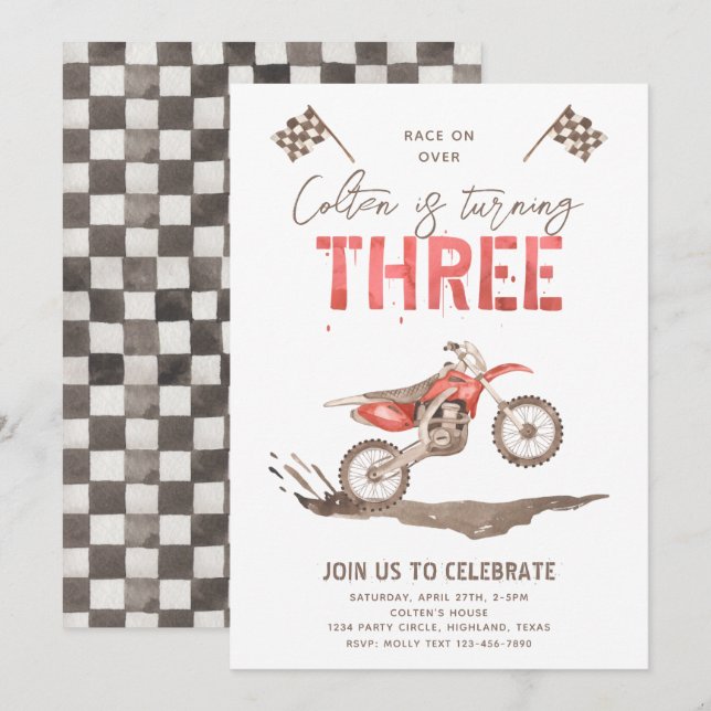 Invitation d'anniversaire trop rapide | 3e anniver (Devant / Derrière)