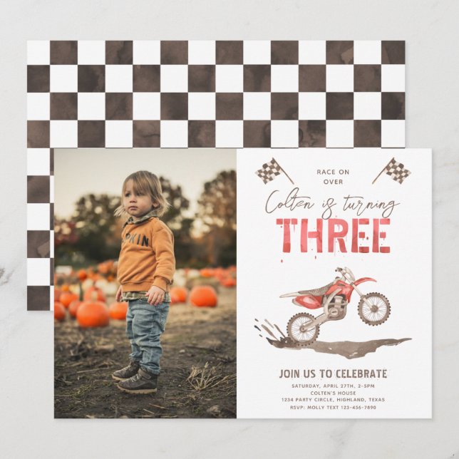 Invitation d'anniversaire trop rapide | 3e anniver (Devant / Derrière)
