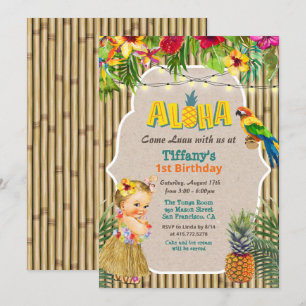 Invitation d'anniversaire tropical Luau Aloha - To