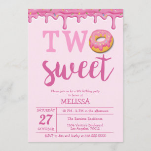 Invitation d'anniversaire Two Sweet