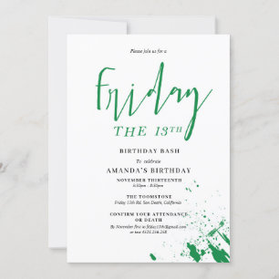 Invitation d'anniversaire Vendredi 13