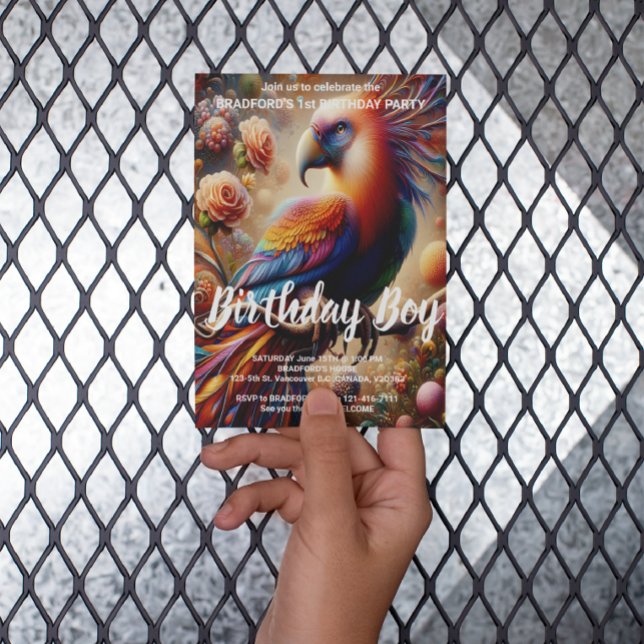 Invitation d'anniversaire Vibrant Condor perché au (Créateur téléchargé)