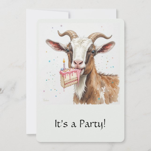 Invitation d'anniversaire "Vieux Bouc" Drôle Pour  (Devant)