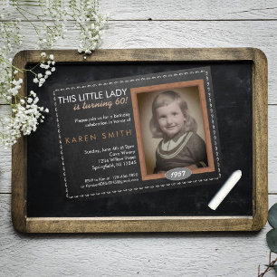 Invitation d'anniversaire vintage Chalkboard