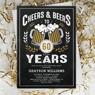 Invitation d'anniversaire Vintage Cheers & Beers