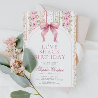 Invitation d'anniversaire Vintage Coquette Rose Lo