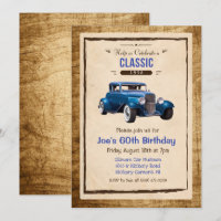 Invitation d'anniversaire vintage de voiture class