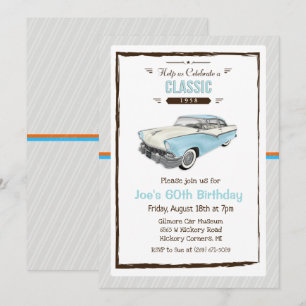 Invitation d'anniversaire vintage de voiture class