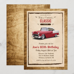 Invitation d'anniversaire vintage de voiture class