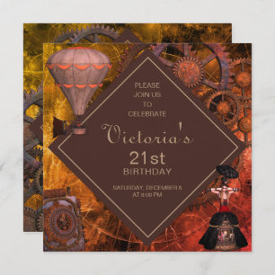 Invitation d'anniversaire Vintage industrielle