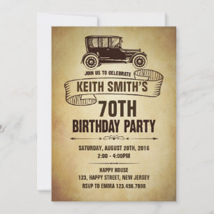 Invitation d'anniversaire vintage - N'importe quel