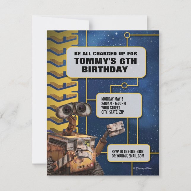 Invitation d'anniversaire WALL-E (Devant)