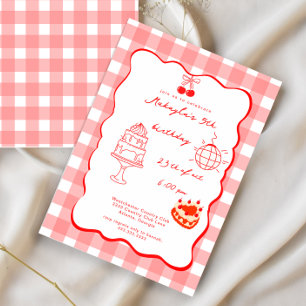 Invitation d'anniversaire Watercolor Coquette Cher