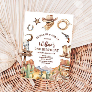 Invitation d'anniversaire Western Cowboy