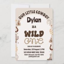 Invitation d'anniversaire Wild One Cowboy