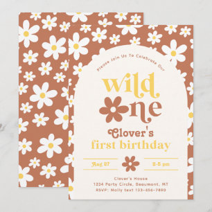 Invitation d'anniversaire Wild One Daisy   Premier