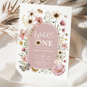 Invitation d'anniversaire Wild One : Édition Fleur