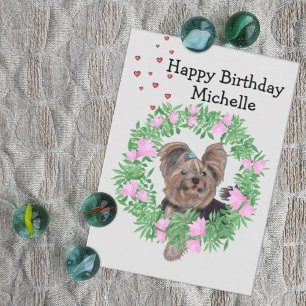 Invitation d'anniversaire Yorkshire Terrier Joyeux