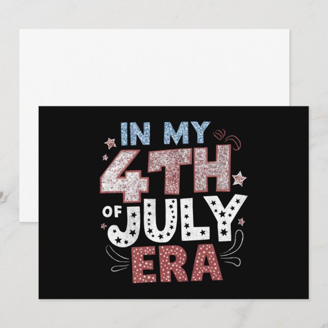 Invitation Dans Mon Ère 4 juillet, Le Patriotique Américain (Devant / Derrière)