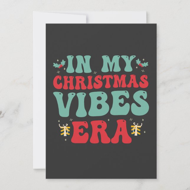 Invitation Dans mon Noël Vibe Era drôle Super Père Noël cadea (Devant)