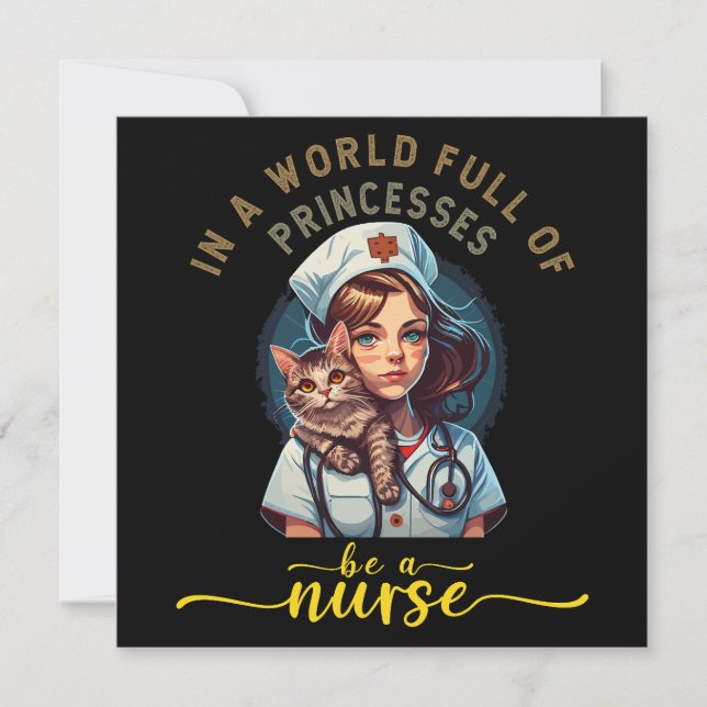 Invitation Dans un monde de princesses être une infirmière (Devant)