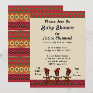 Invitation Danse Abstraite de fécondité Baby shower tribal