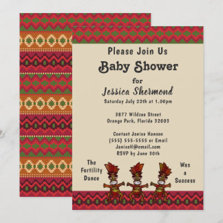 Invitation Danse Abstraite de fécondité Baby shower tribal