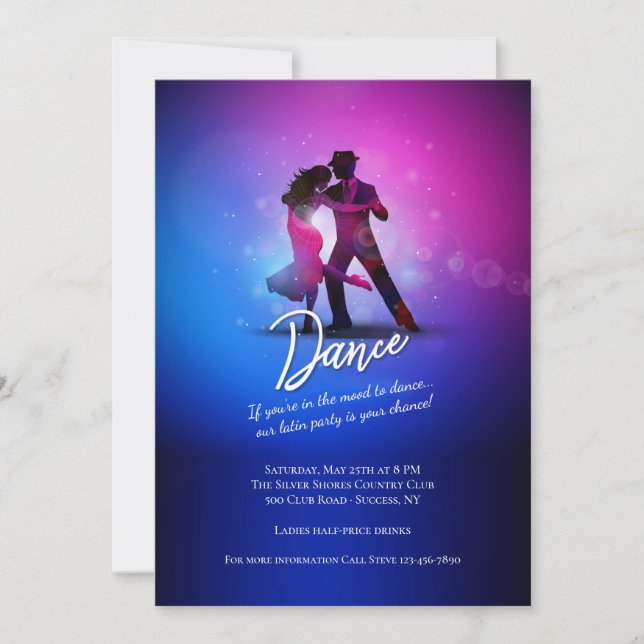 Invitation Danse au rythme  (Devant)