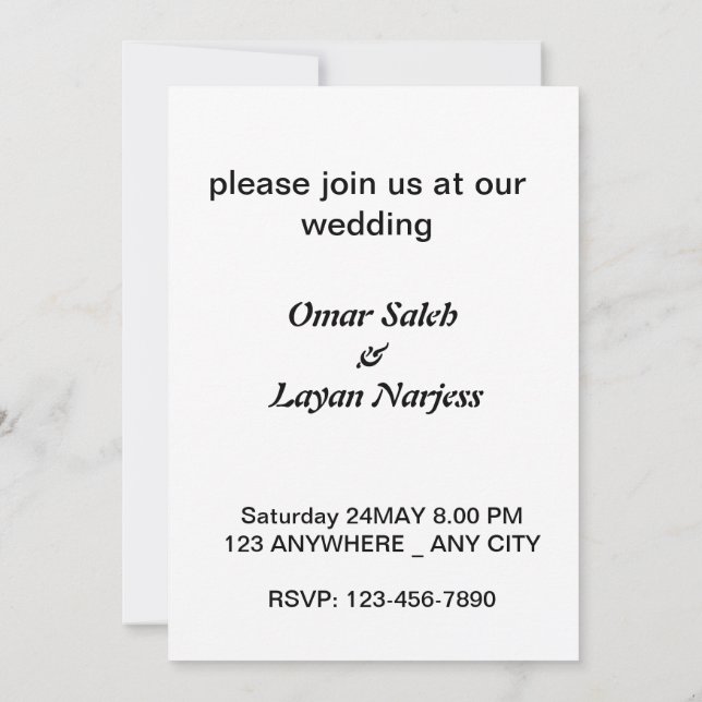 Invitation Danse d'amour à l'ombre des arbres (Dos)