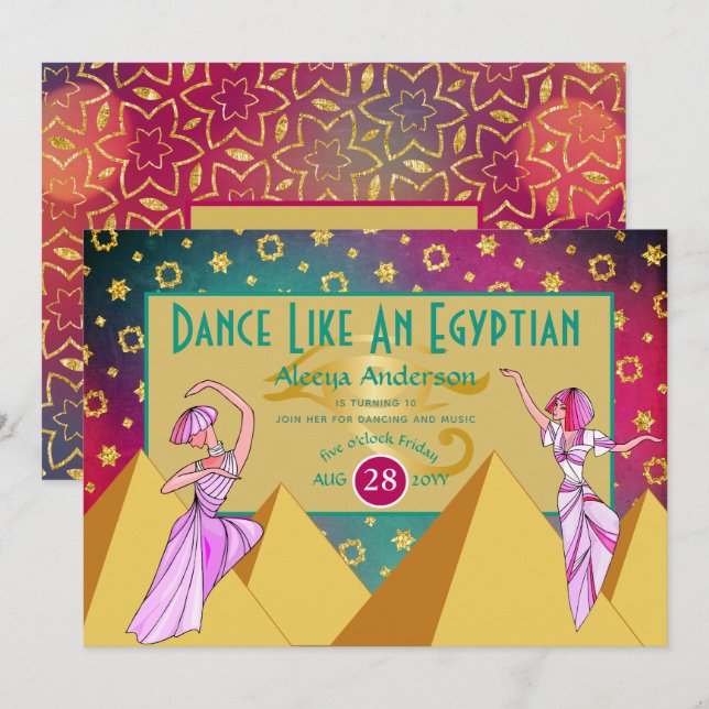 Invitation Danse EGYPTIENNE moderne Fête de musique TOUT ÉVÉN (Devant / Derrière)