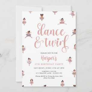 Invitation Danse Et Twirl Ballerina Anniversaire