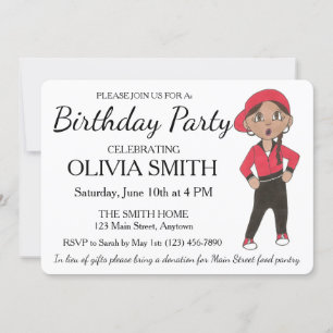 Invitation Danse Hip hop Thème Danse Anniversaire