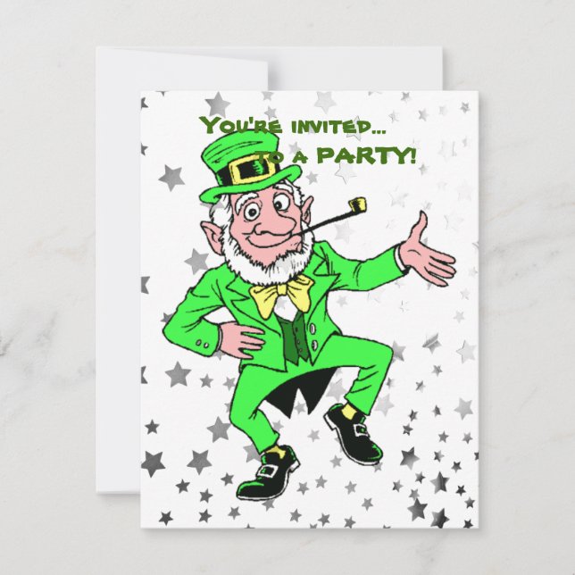 Invitation Danse mignonne de lutin de la partie | du jour de (Devant)