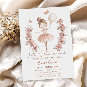 Invitation Danse & Twirl Ballerina Ballet Anniversaire