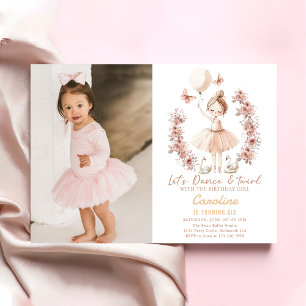 Invitation Danse & Twirl Ballerina Ballet Anniversaire Photo