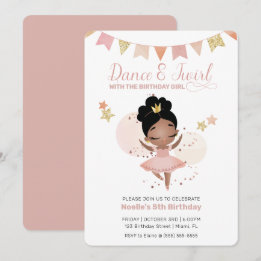 Invitation Danse & Twirl, Princesse Ballerina Anniversaire