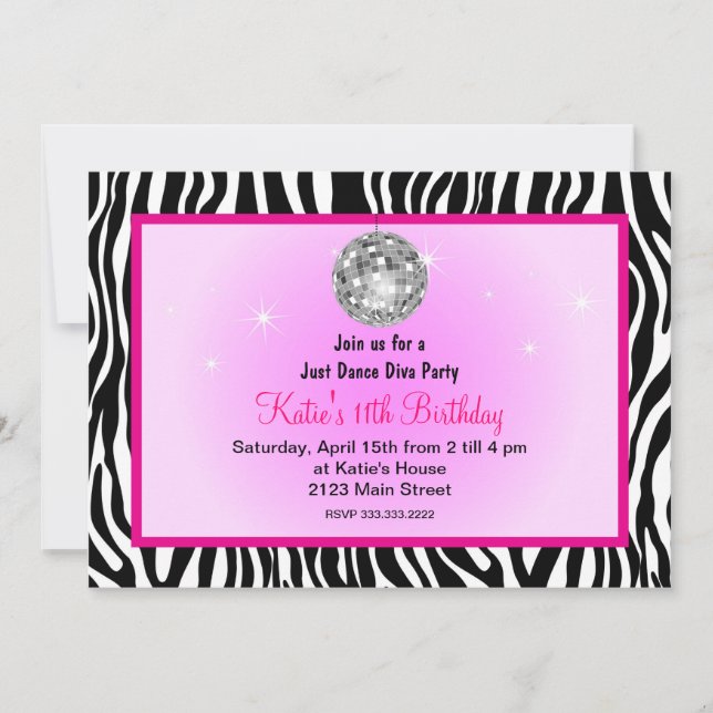 Invitation Danser disco Diva (Devant)