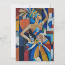 Danseur africain vibrant cubiste géométrique moder