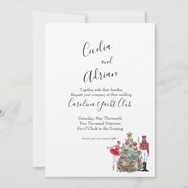 Invitation Danseur de ballet de craquelette d'aquarelle (Devant)