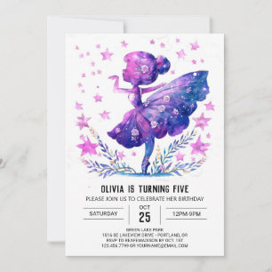 Invitation Danseur en ligne Ballerina Anniversaire