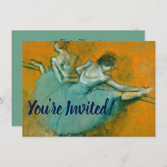 Invitation Danseuses au Bar Ballet (Devant / Derrière)