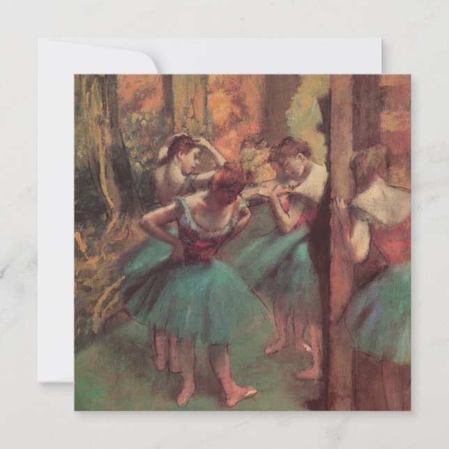 Invitation Danseuses, Rose et Vert d'Edgar Degas (Devant)