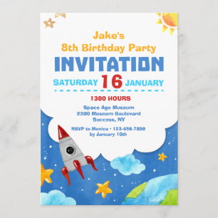 Invitation d'aquarelle d'espace