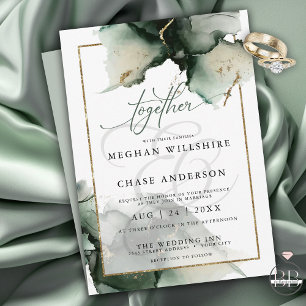 Invitation d'aquarelle verte de Sage moderne