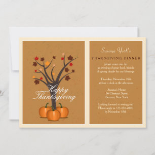 Invitation d'arbre de thanksgiving