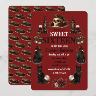 Invitation Dark Academia gothique Sweet 16