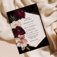 Dark Moody Bourgogne Blush Peonies Floral Mariage