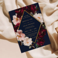 Dark Moody Burgundy Blush Navy Blue Floral Mariage